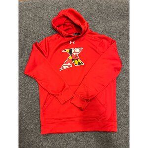 underarmour hoodie size small sm/p maryland terps red pullover